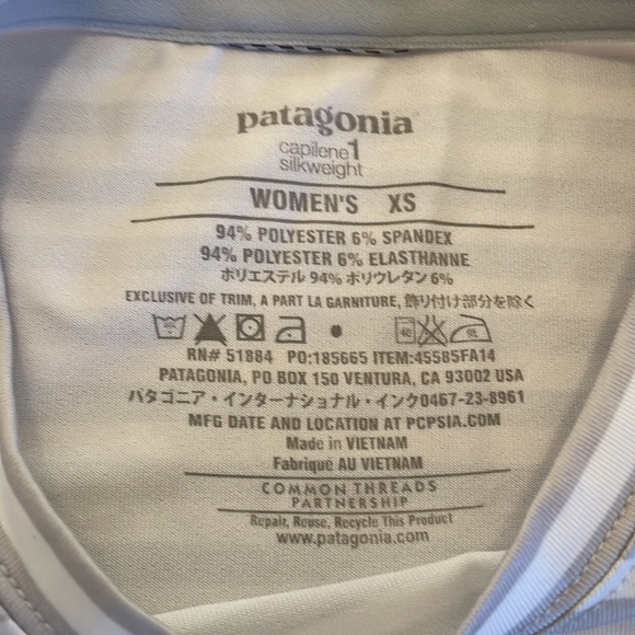 PATAGONIA Capilene 1 Silkweight Baselayer Long Sleeve Shirt Top XS - Picture 3 of 6
